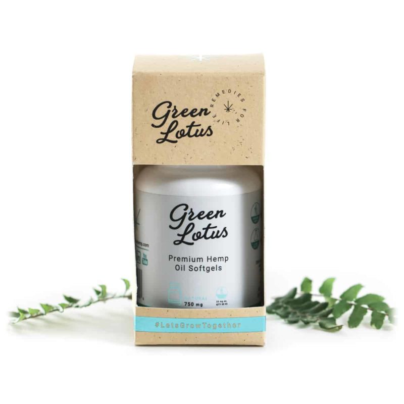 Green Lotus Premium Hemp Oil Softgels Natural 750mg CBD